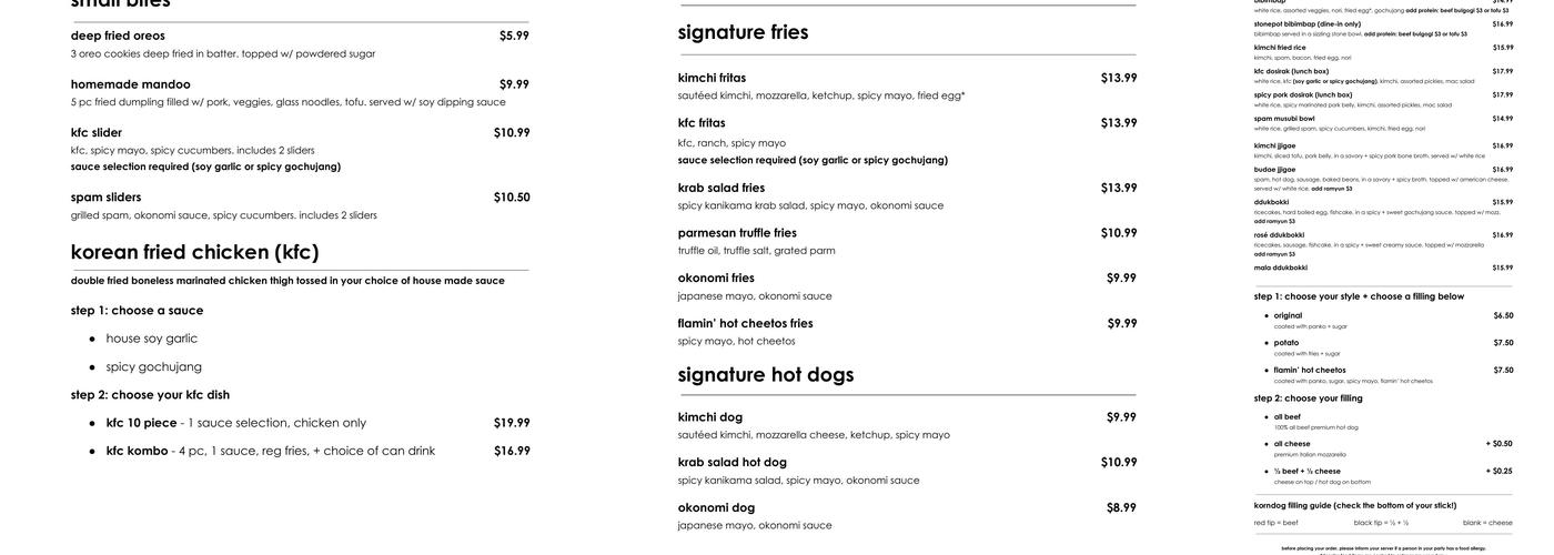 kimchipapi kitchen Menu