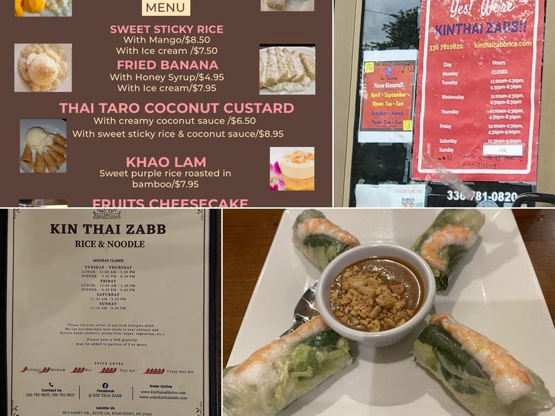 Kin Thai Zabb Rice & Noodle Menu