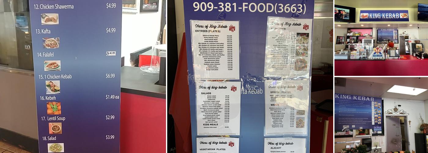 king kebab Menu