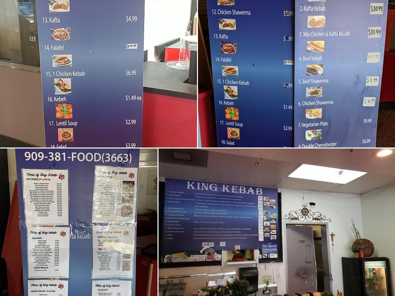 king kebab Menu