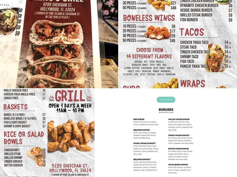 King's Grill Menu