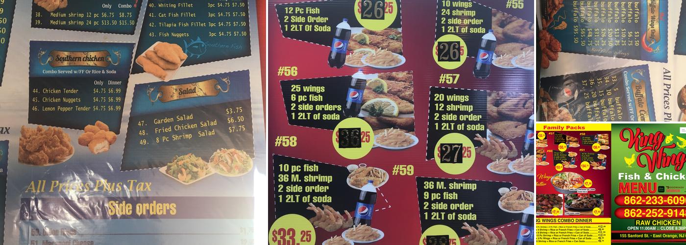King Wings Menu