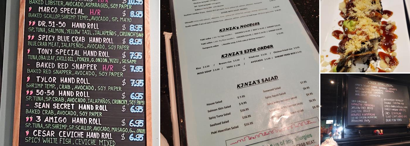 Kinza Sushi Japanese Restaurant Menu