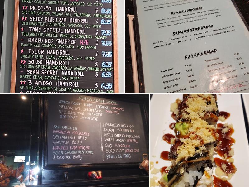 Kinza Sushi Japanese Restaurant Menu