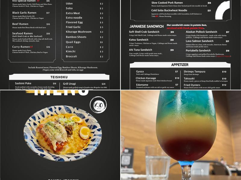 Kio Ramen Menu