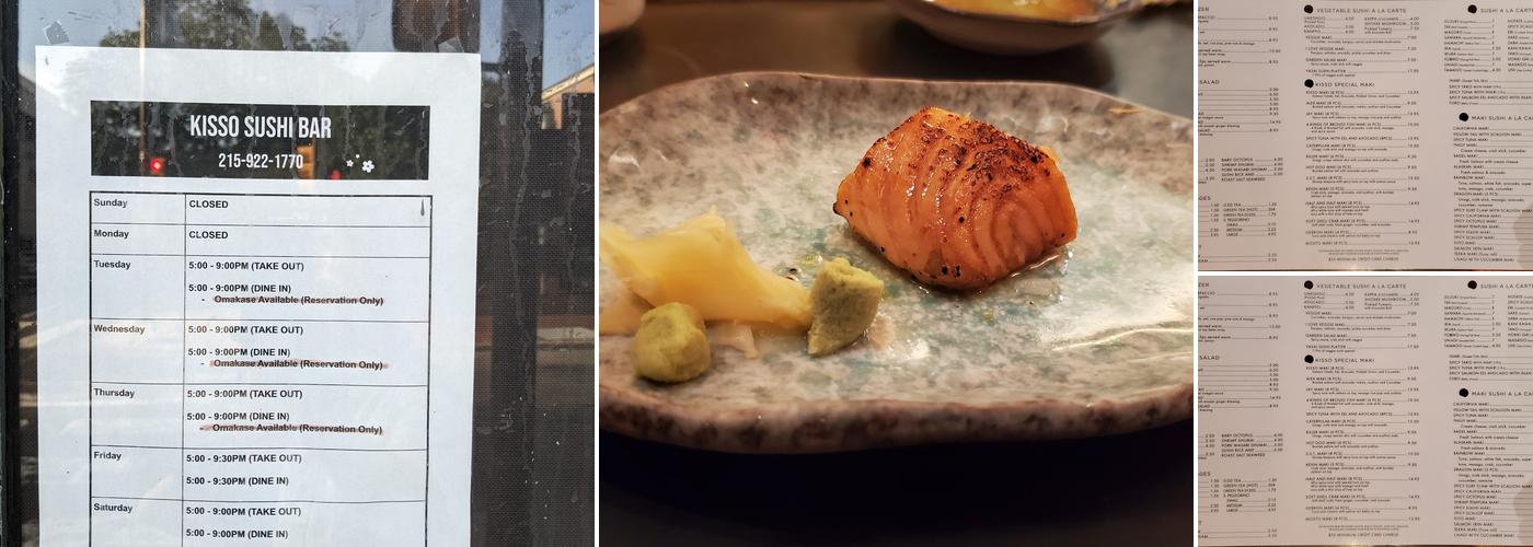 Kisso Sushi Bar Menu