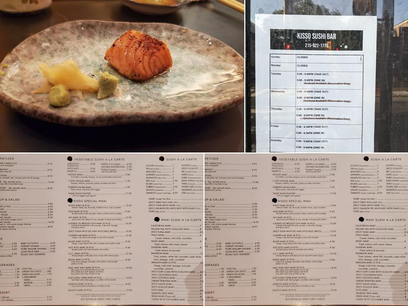Kisso Sushi Bar Menu