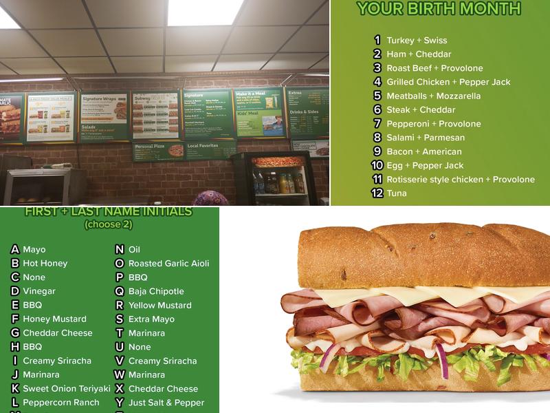 Subway Menu