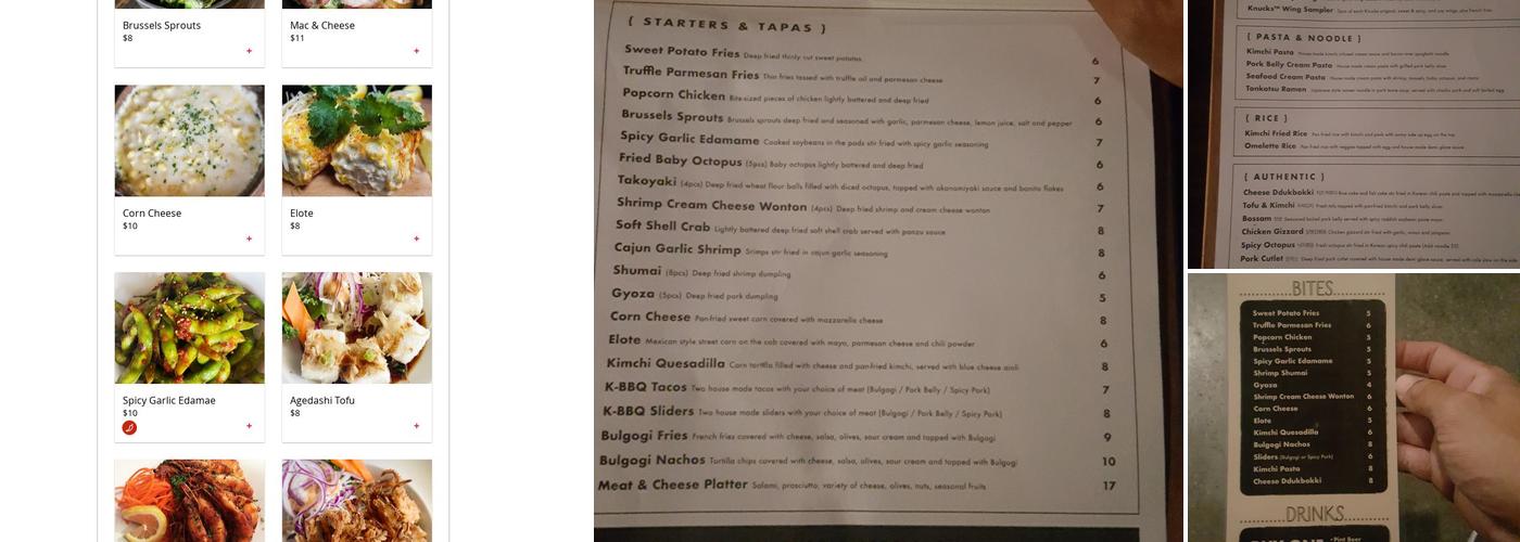 Knucks Menu