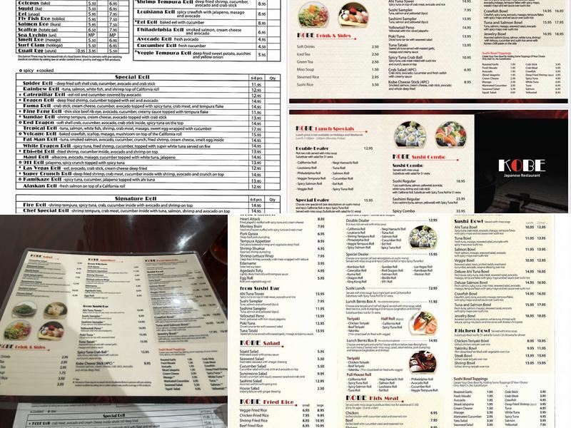 Kobe Sushi Menu