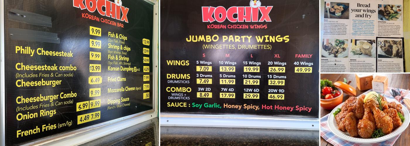 KoChix Chicken Menu