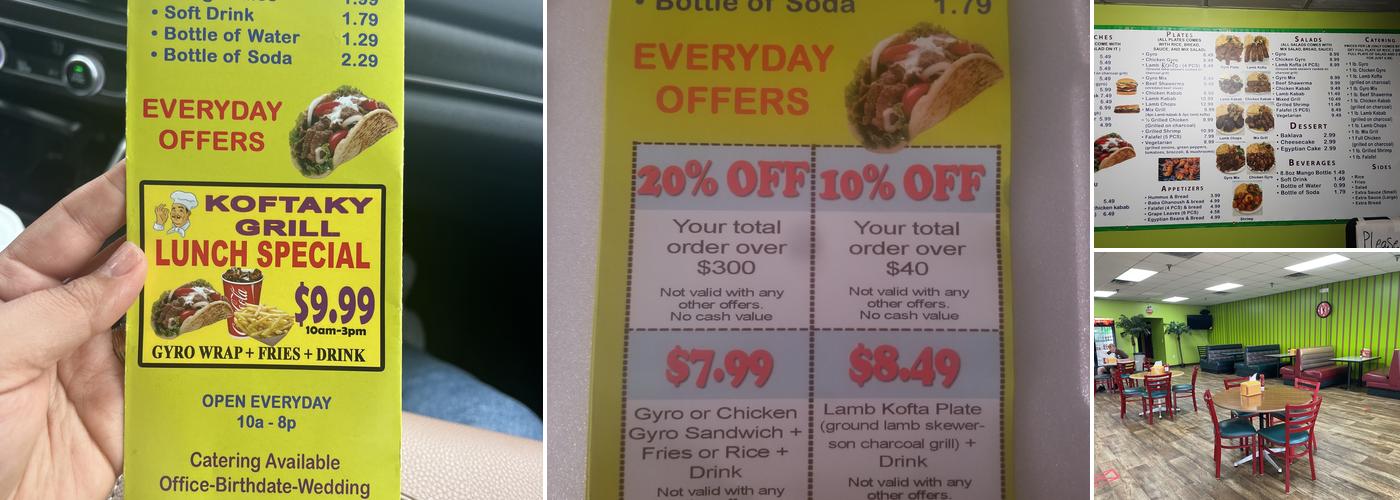 Koftaky Grill Menu