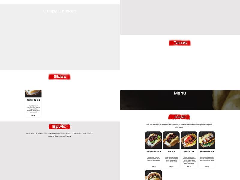 KoJa Kitchen Menu