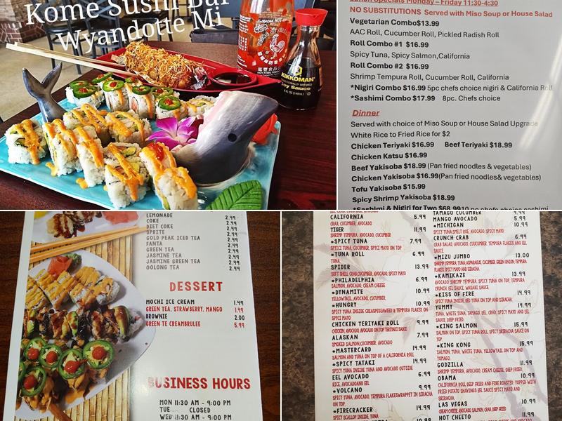 Komé Sushi Bar Menu