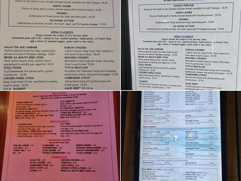 Kona Kitchen - Seattle Menu