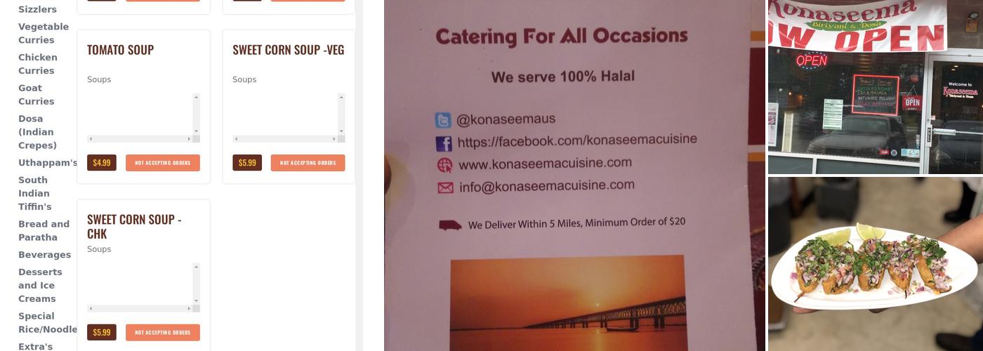 Konaseema Cuisine Menu