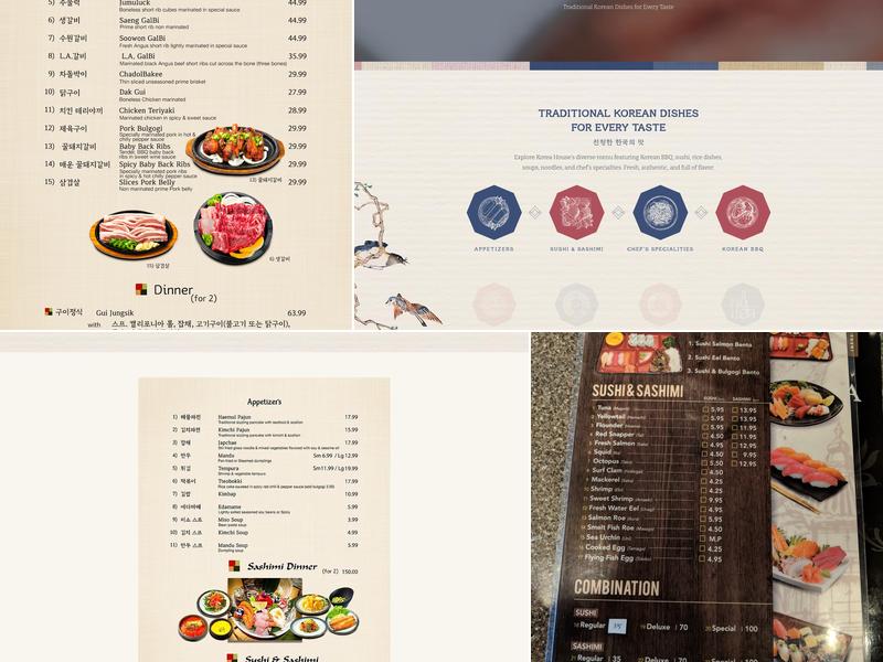 Korea House Menu