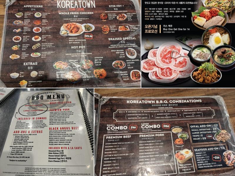 Koreatown Menu