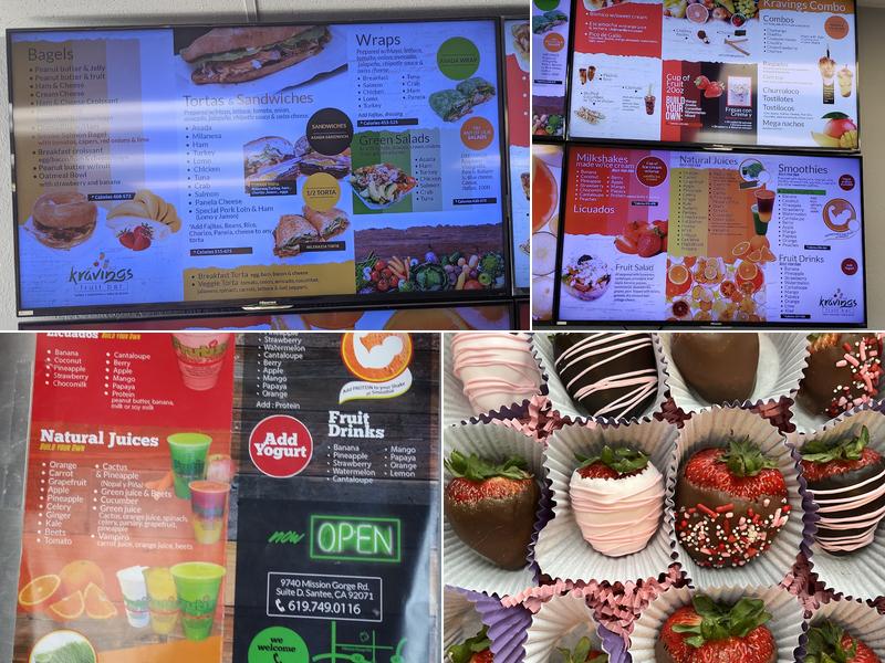 Kravings fruit bar Menu