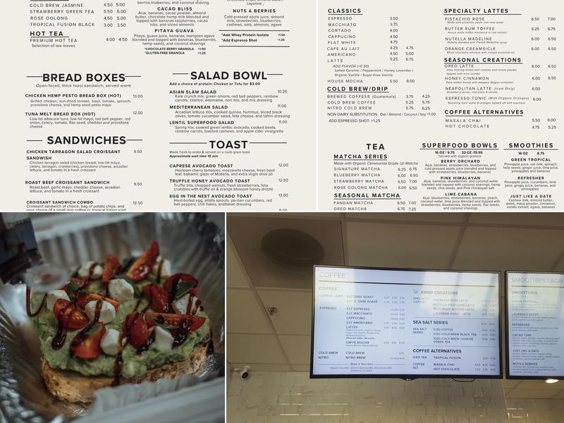 Krisp Fresh Living Menu