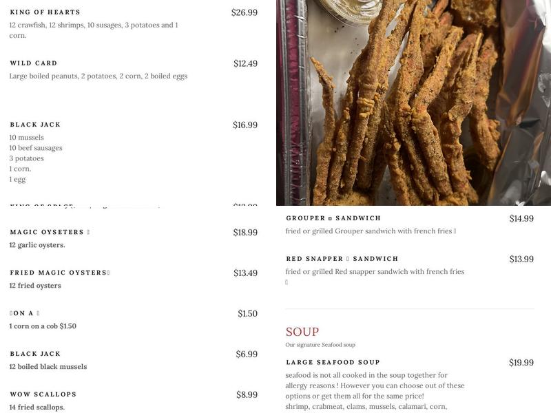 kraby crab ( North Nebraska ) Menu