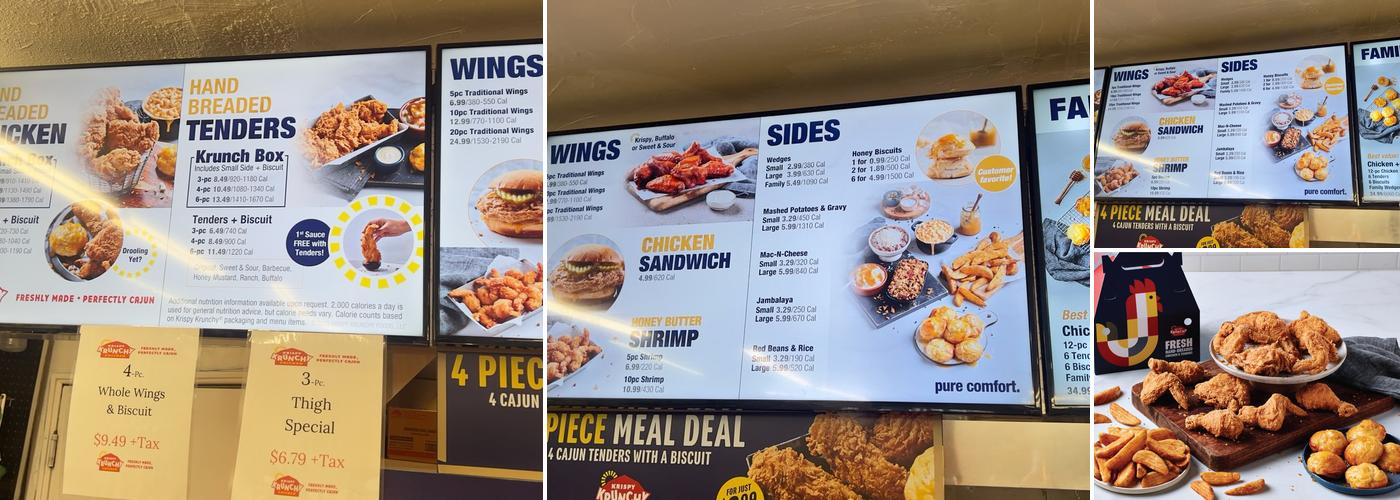Krispy Krunchy Chicken Menu