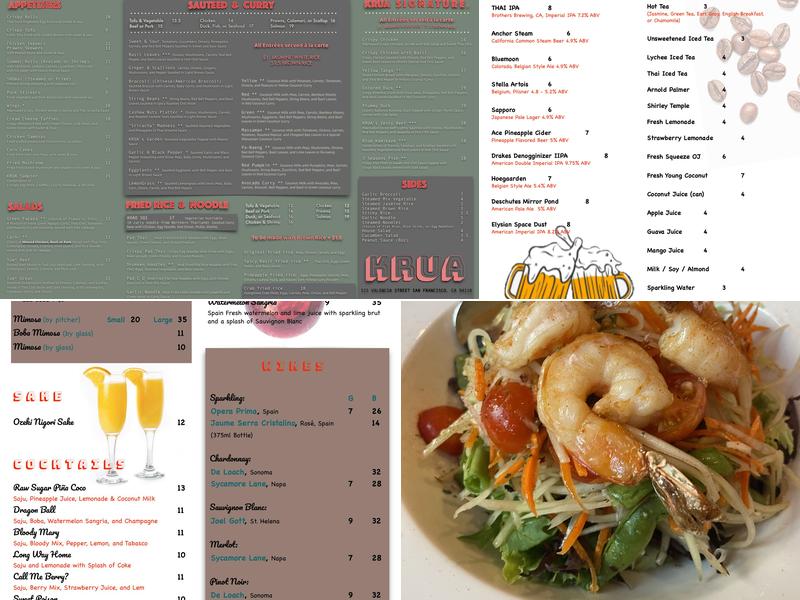 KRUA Thai Menu