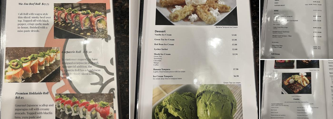 Kuma Sushi Menu