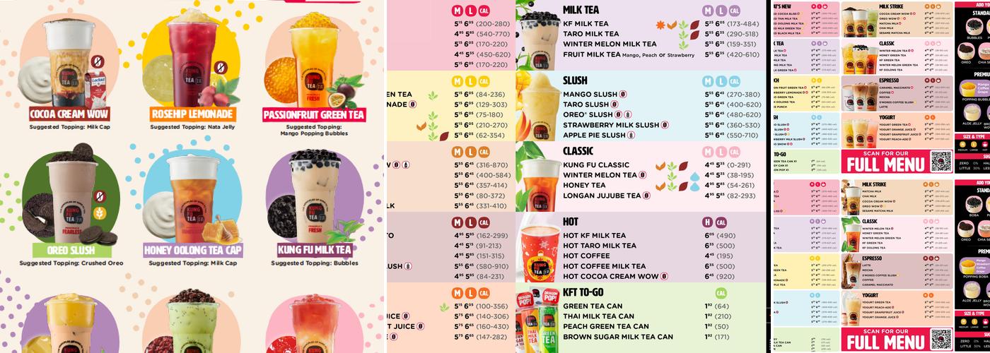 Kung Fu Tea Menu