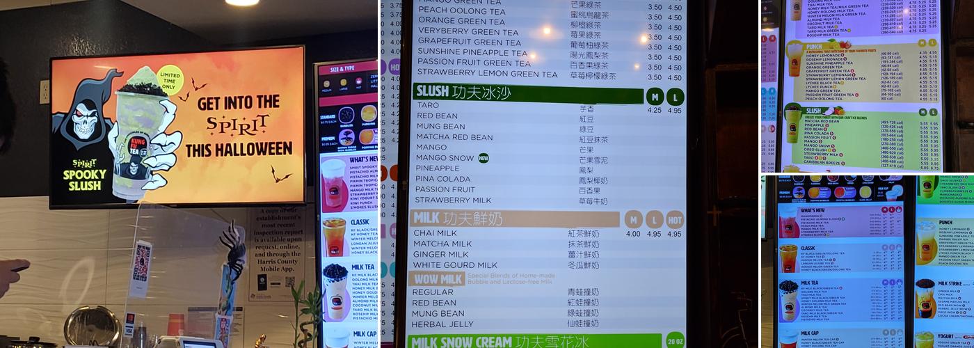 Kung Fu Tea Menu