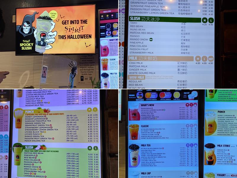 Kung Fu Tea Menu