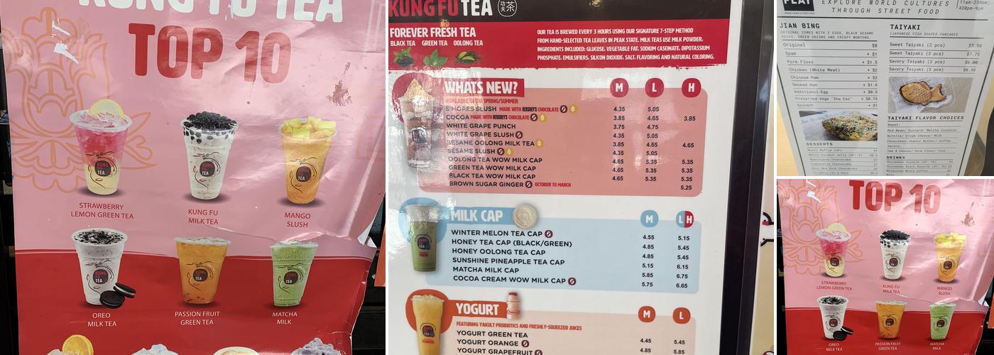 Kung Fu Tea Menu