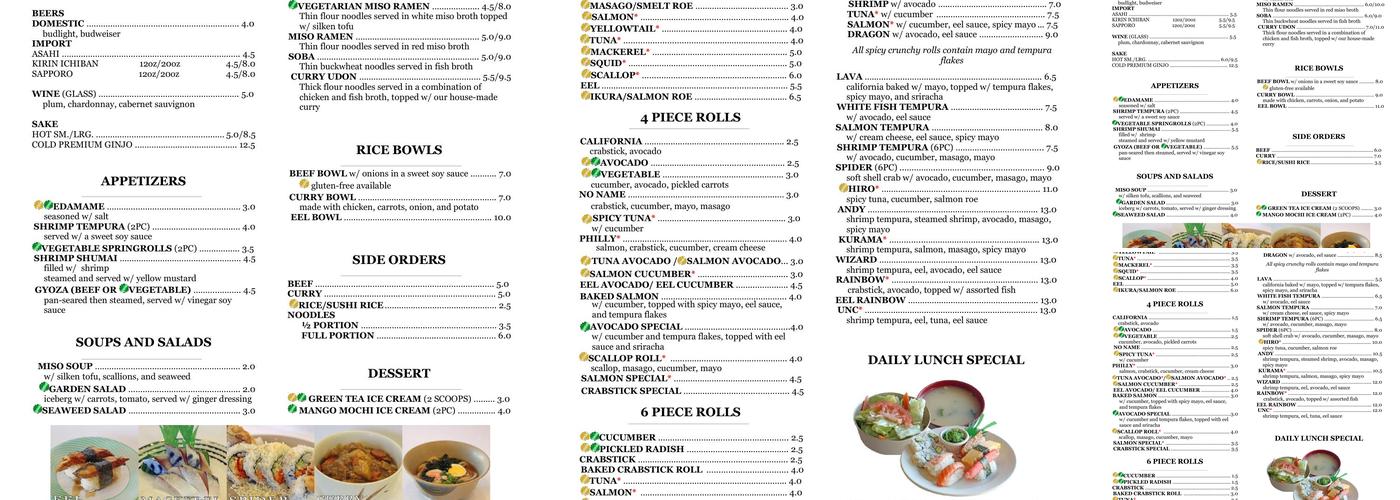 Kurama Sushi & Noodle Express Menu