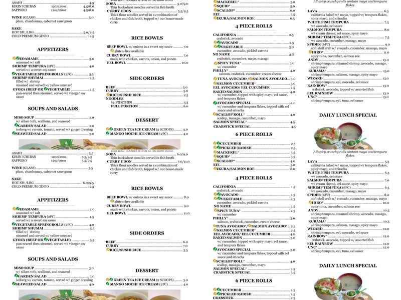 Kurama Sushi & Noodle Express Menu