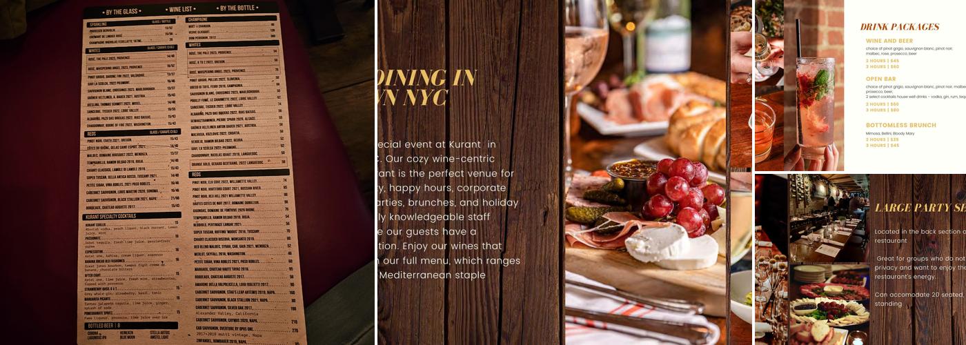 Kurant Wine Bar Menu