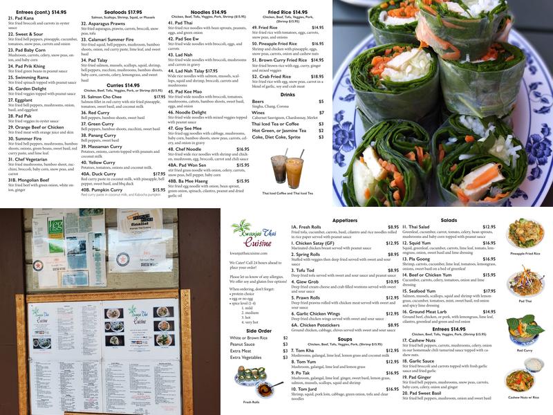 Kwanjai Thai Cuisine Menu
