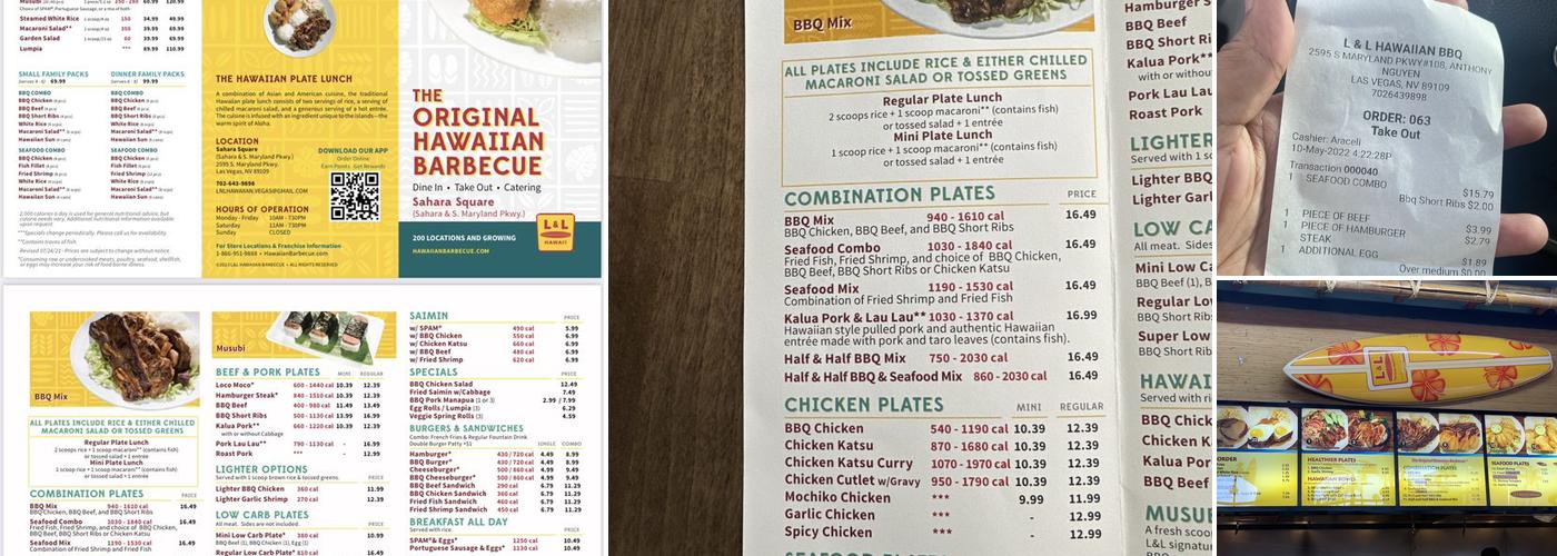 L&L Hawaiian Barbecue Menu