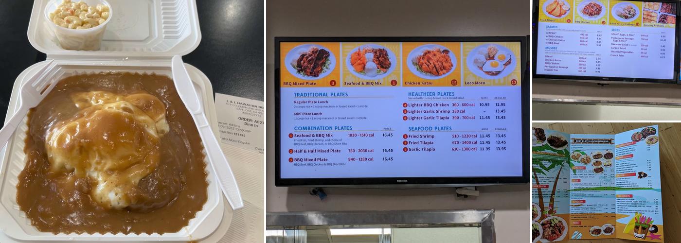 L&L Hawaiian Barbecue Menu