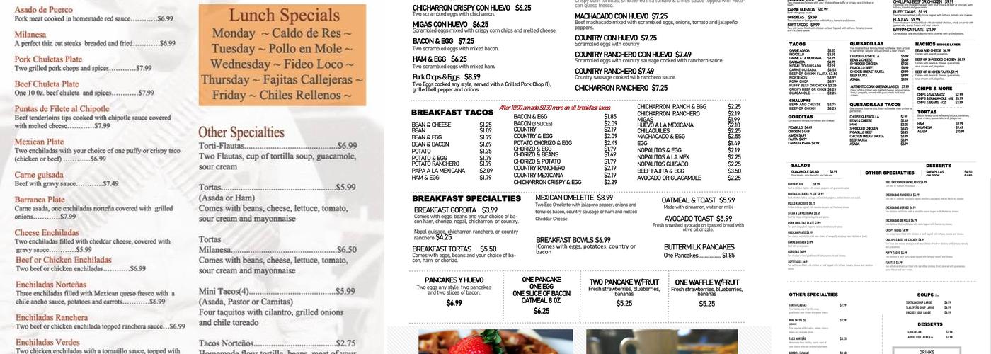 La Barranca Menu