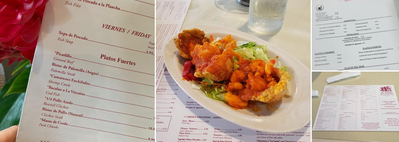 La Casita Cuban Cuisine Menu