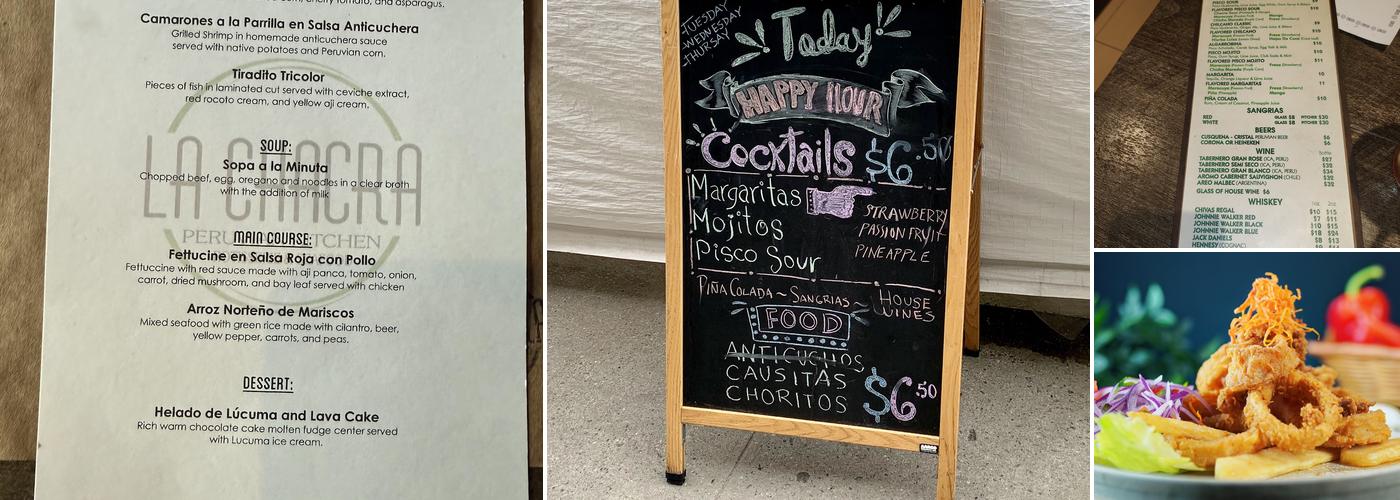 La Chacra Restaurant Menu