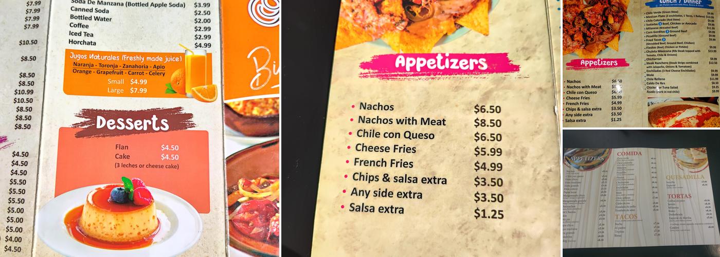 La Cocina de Martha Menu
