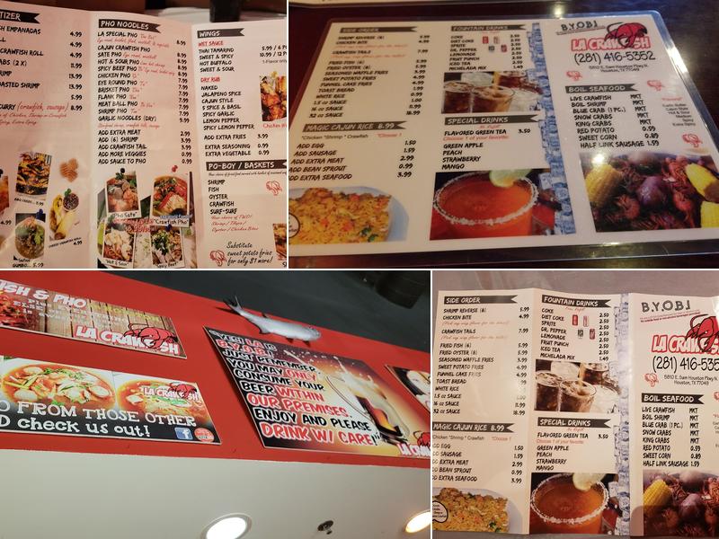 LA Crawfish Menu