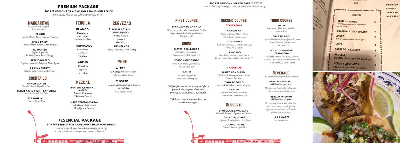 La Esquina Menu