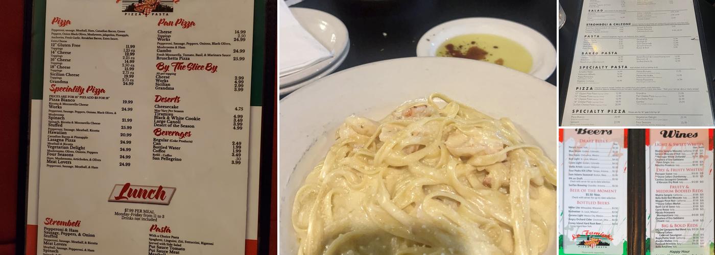 La Famiglia Pizza & Pasta Menu