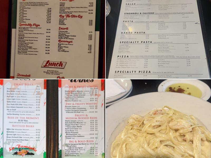 La Famiglia Pizza & Pasta Menu