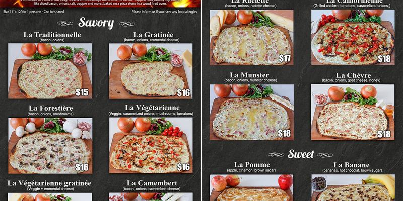 La Flamme Menu