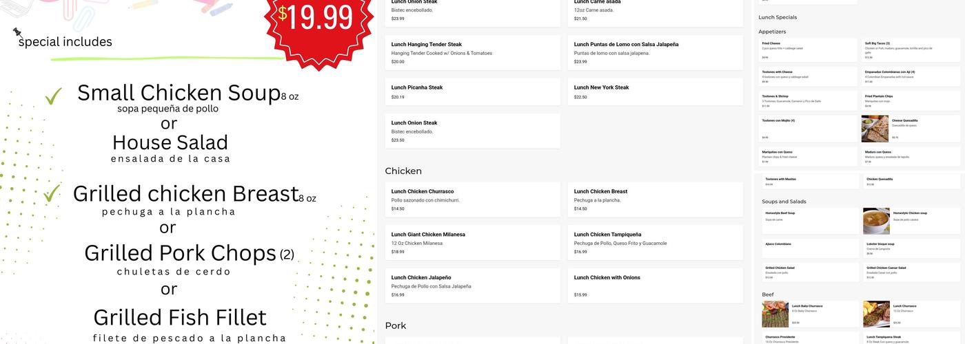 La Fogata BBQ Menu