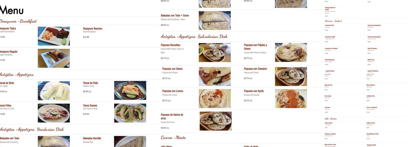 El Creador Menu