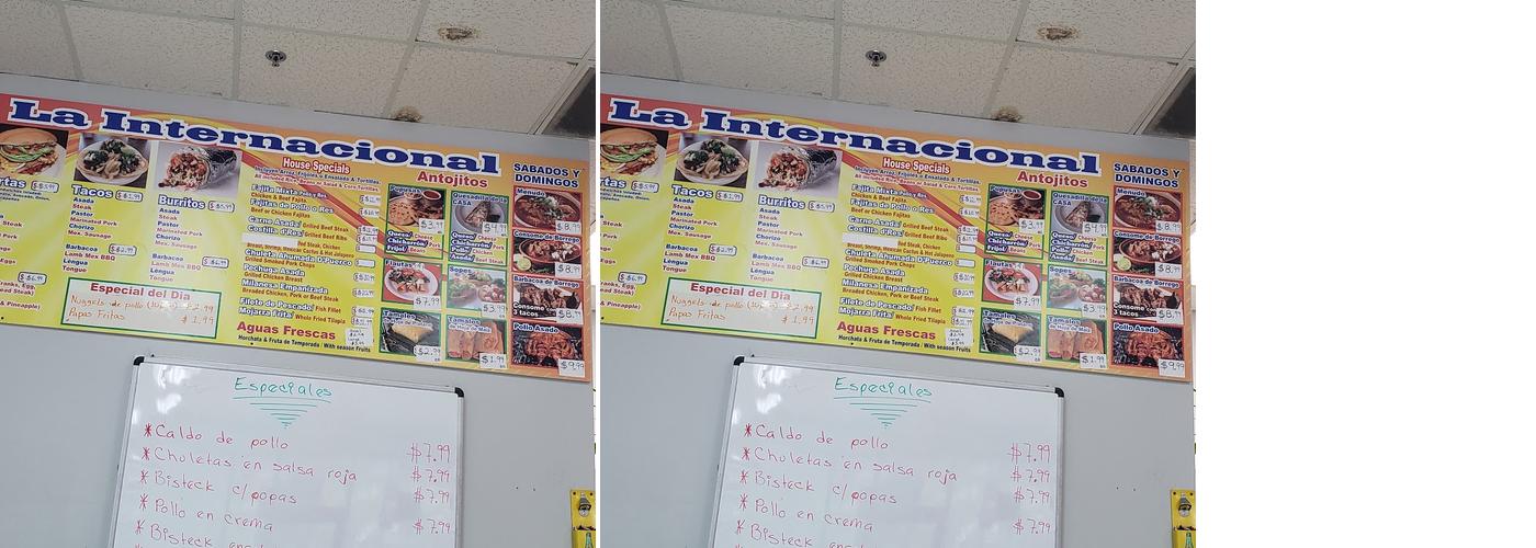 La Internacional Menu